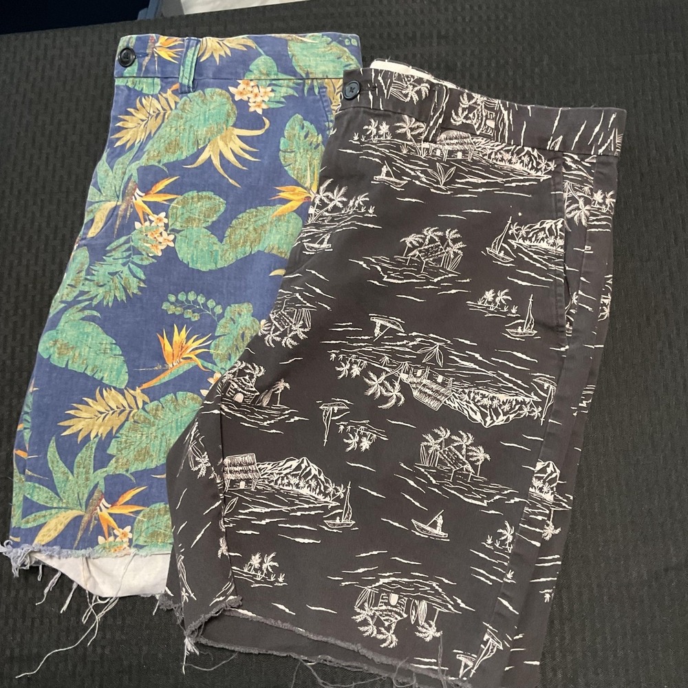 Hawaiian Shorts Lot Of 2 Mens 38‎ Multicolor Tropical Stretch Chino Casual